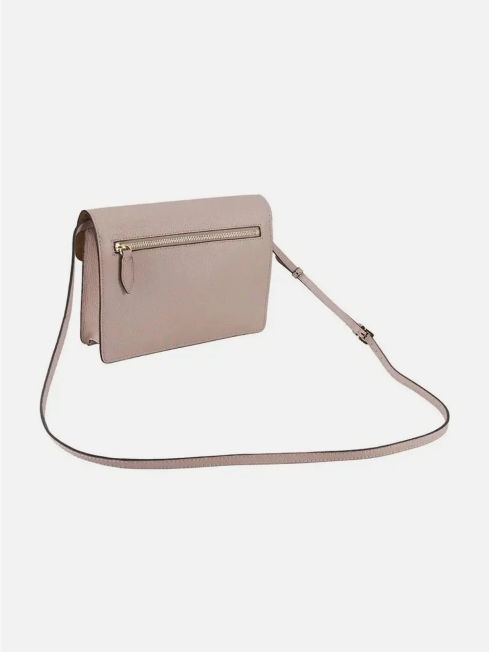 Blush Pink Burberry Crossbody Bag with Striped Canvas Accent